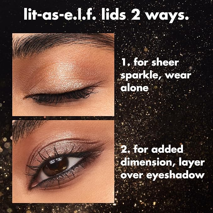 e.l.f. Fine As Fleck Glitter Eyeshadow, Long-Lasting Sheer Eye Makeup With A Shimmer Finish, Soft, Smooth Formula, Vegan & Cruelty-Free, Straight Fire