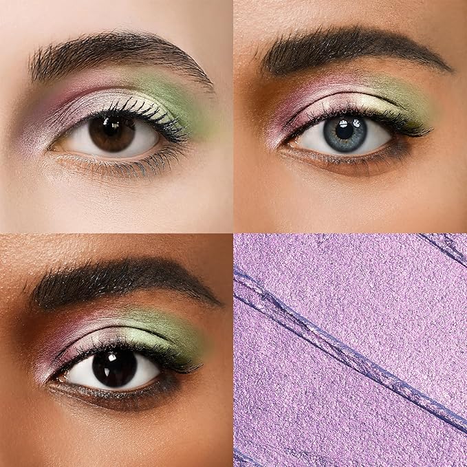 Longwear Cream Eye Shadow Sticks(48 Violet Metallic), Smudge-Proof, Waterproof Eyeshadow,Silky Formula Glitter With Makeup Brush,Light Purple Eyeshadow Stick