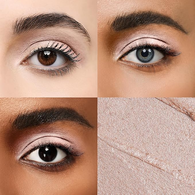 Longwear Cream Eye Shadow Sticks(01 Baby Pink Shimmer),Smudge-Proof, Waterproof Eyeshadow,Silky Formula Glitter With Makeup Brush,Light Pink Sheer Shimmer