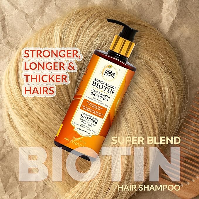 Rosemary Mint Biotin Hair Growth Shampoo for Stronger, Thicker & Longer Hairs with Vitamin E and B5 | Hair Growth Shampoo for Healthy Hairs, Contains NO SLS, NO SLES, NO PARABENS 300 mL