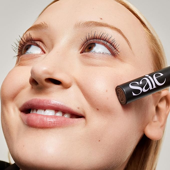 Saie Mascara 101 - Lash Lengthening Mascara for Thick, Bold, Lifted Lashes - Buildable Eye Makeup Formulated to Strengthen and Condition with Rich Nutrients - Brown (0.31 oz)