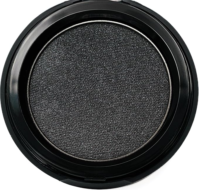Marcasite Shimmering Glitter Black Onyx Chrome Dark Grey Pressed Powder Single Vegan Eyeshadow; Talc, Paraben & Cruelty Free