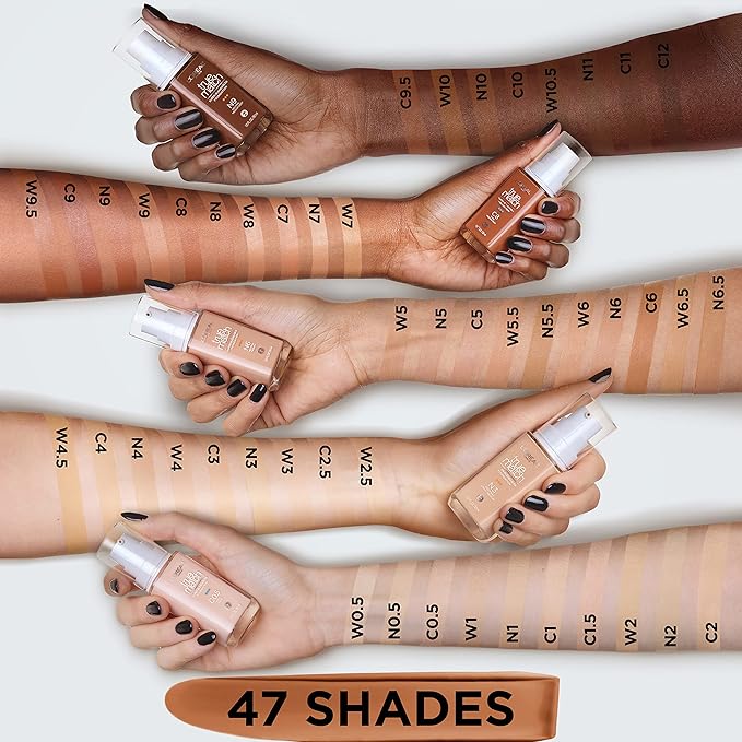 L'Oréal Paris True Match Super-Blendable Foundation, Medium Coverage Liquid Foundation Makeup with SPF 17, C9.5, Deep, 1 Fl Oz (Pack of 2)