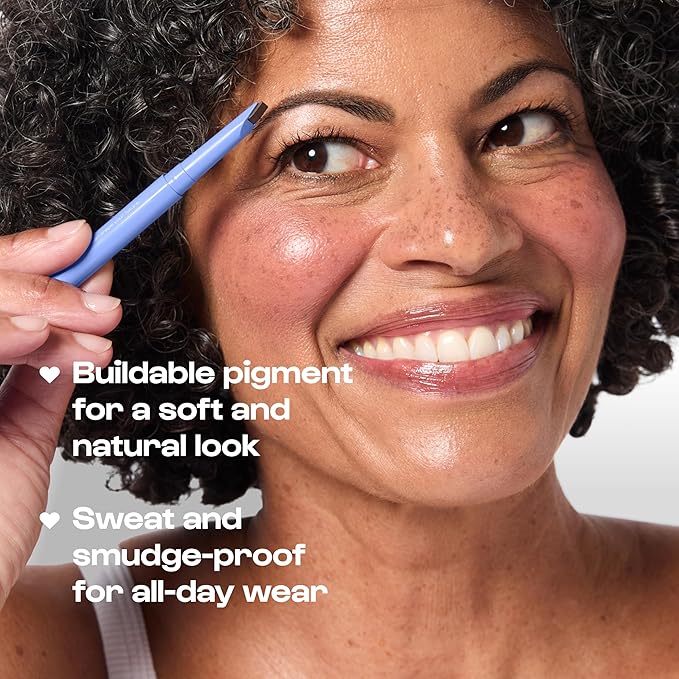 ALLEYOOP Swift Eyebrow All-In-1 Brow Definer with Built-In Sharpener & Spoolie Brush, Water & Smudge Resistant and Eyebrow Pencil for Women, Natural Matte Finish, Vegan, Cruelty-Free (Dark Brown)