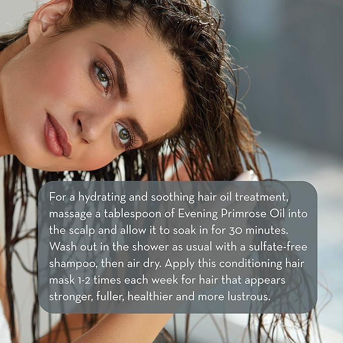 Pure Body Naturals Evening Primrose Oil - Liquid, not Capsules - for Face, Skin and Hair, 4 fl oz