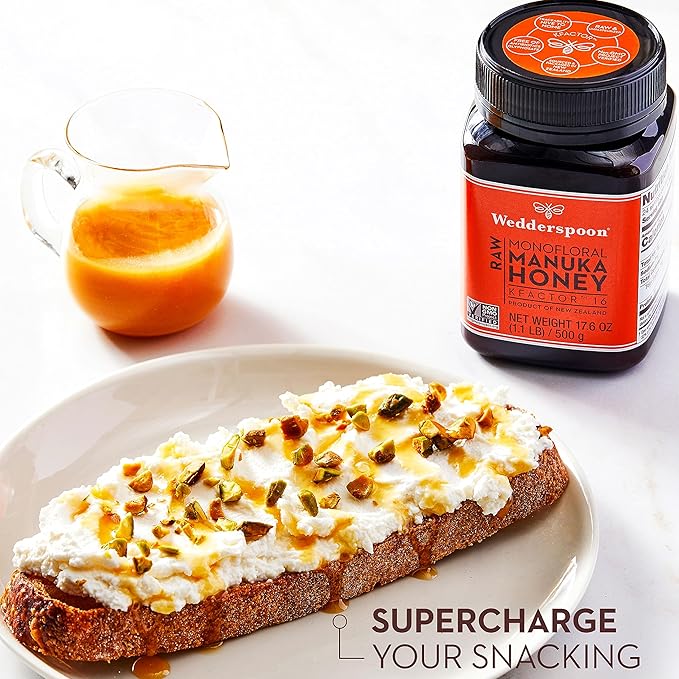 Wedderspoon Raw Premium Unpasteurized Manuka Honey, KFactor 16, 8.8 Oz