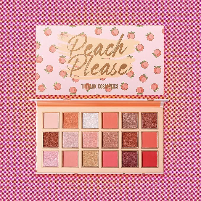 Peach Please 18 Colour Eyeshadow Palette for Beauty - Eyeshadow Cosmetics with Matte Metallic Sparkle Shimmer Pink & Highlighter Eye Makeup for Girls & Powder Eye Shadow Pallet